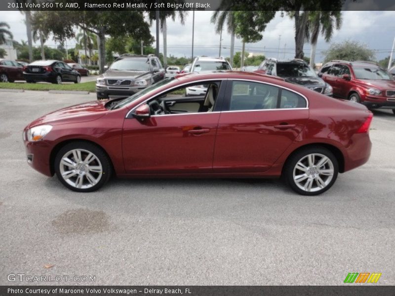 Flamenco Red Metallic / Soft Beige/Off Black 2011 Volvo S60 T6 AWD