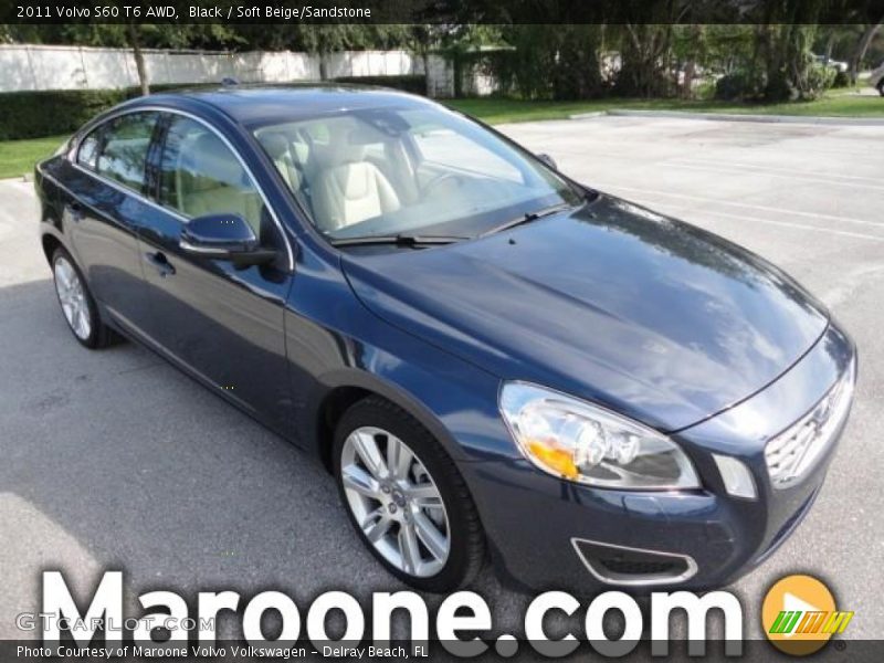 Black / Soft Beige/Sandstone 2011 Volvo S60 T6 AWD