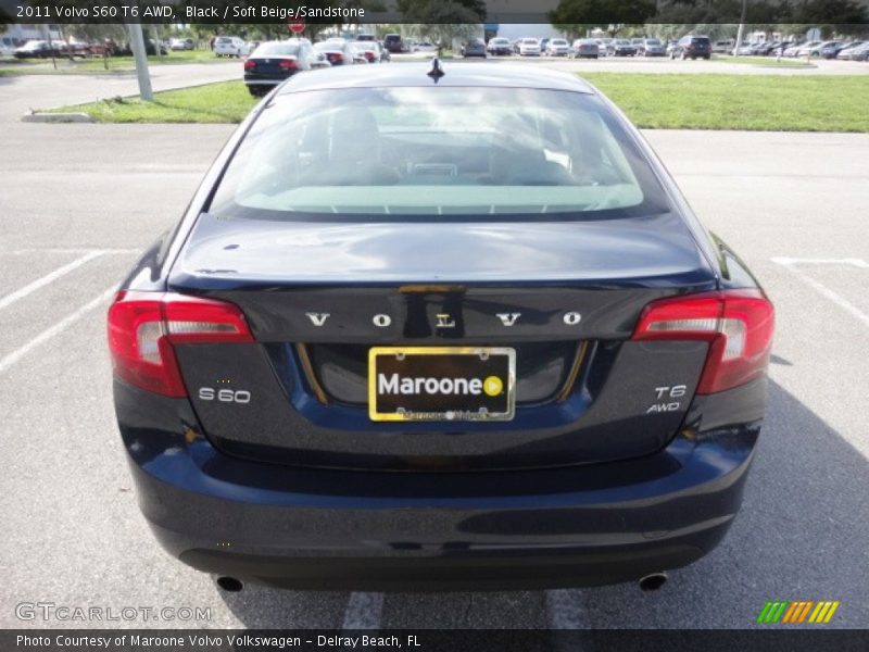 Black / Soft Beige/Sandstone 2011 Volvo S60 T6 AWD