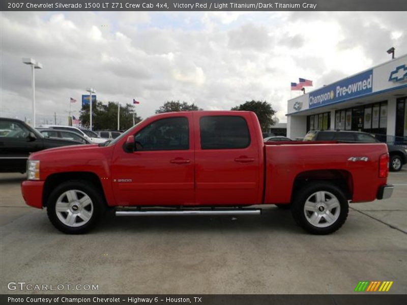 Victory Red / Light Titanium/Dark Titanium Gray 2007 Chevrolet Silverado 1500 LT Z71 Crew Cab 4x4