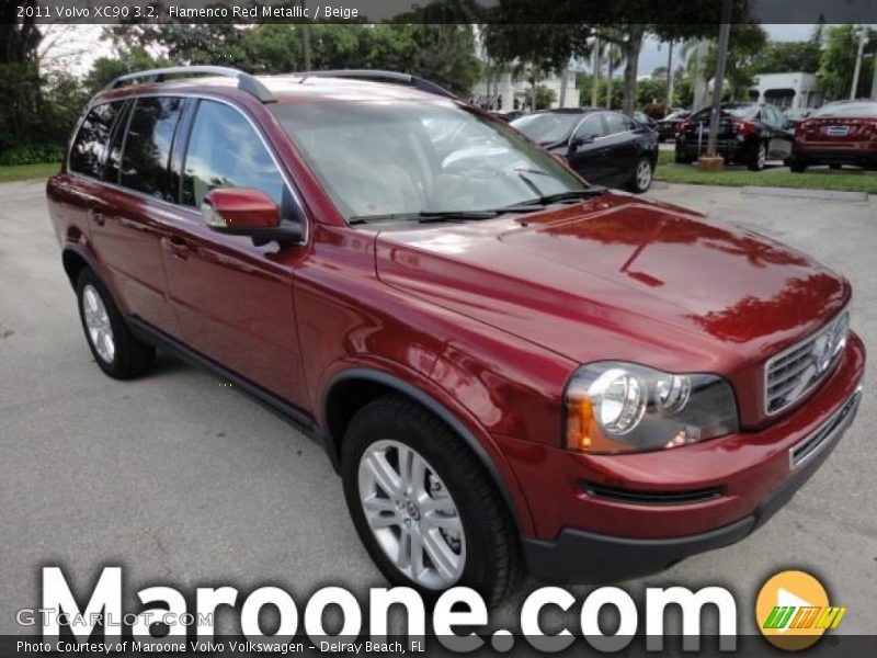 Flamenco Red Metallic / Beige 2011 Volvo XC90 3.2