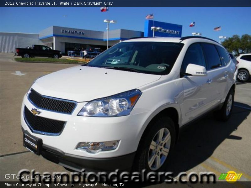 White / Dark Gray/Light Gray 2012 Chevrolet Traverse LT