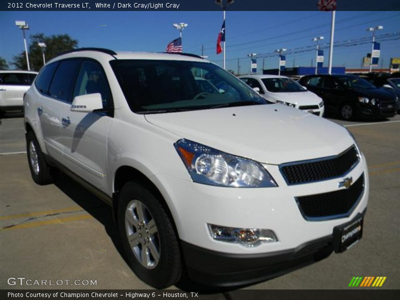 White / Dark Gray/Light Gray 2012 Chevrolet Traverse LT