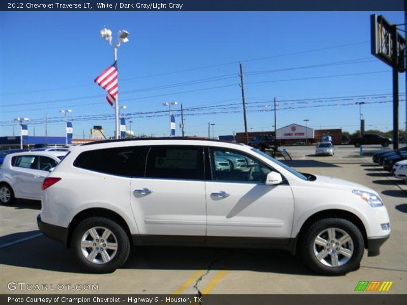 White / Dark Gray/Light Gray 2012 Chevrolet Traverse LT