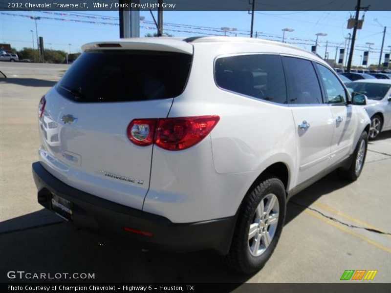 White / Dark Gray/Light Gray 2012 Chevrolet Traverse LT