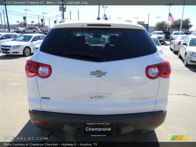 White / Dark Gray/Light Gray 2012 Chevrolet Traverse LT