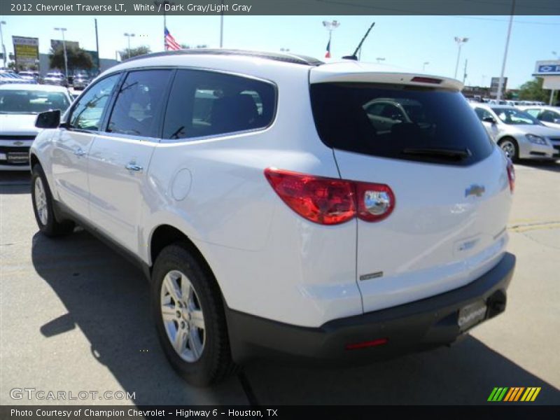 White / Dark Gray/Light Gray 2012 Chevrolet Traverse LT
