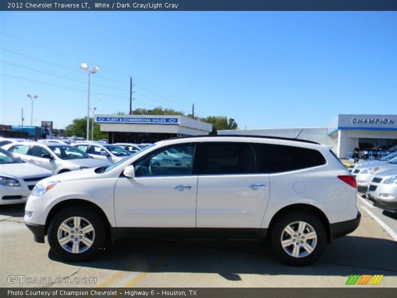 White / Dark Gray/Light Gray 2012 Chevrolet Traverse LT