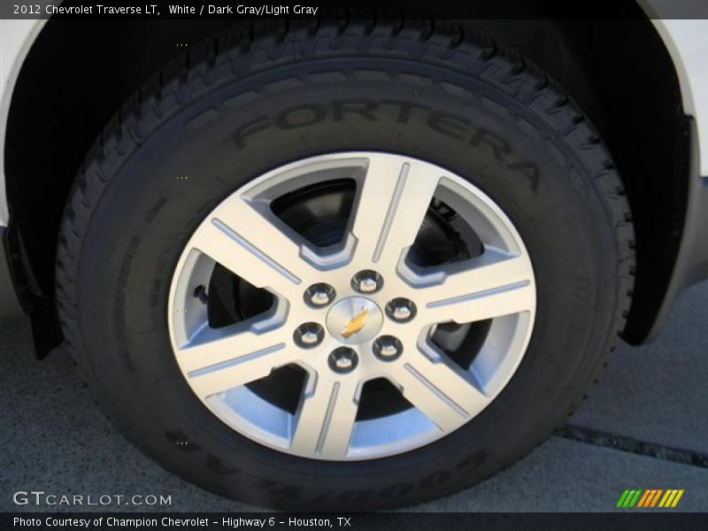 White / Dark Gray/Light Gray 2012 Chevrolet Traverse LT