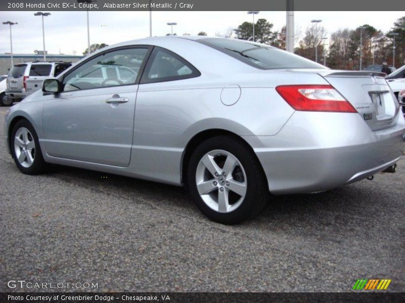 Alabaster Silver Metallic / Gray 2008 Honda Civic EX-L Coupe