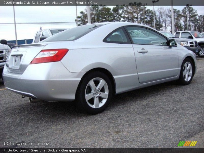 Alabaster Silver Metallic / Gray 2008 Honda Civic EX-L Coupe
