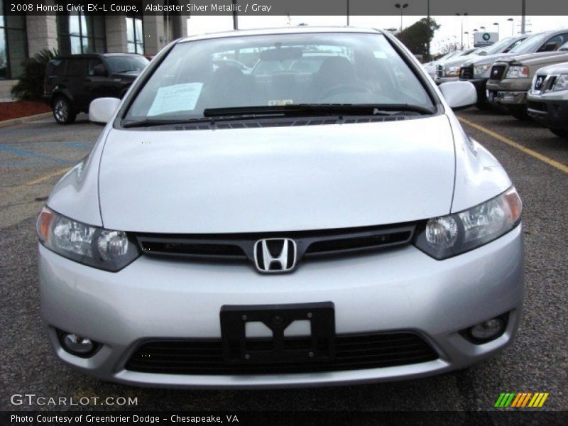 Alabaster Silver Metallic / Gray 2008 Honda Civic EX-L Coupe