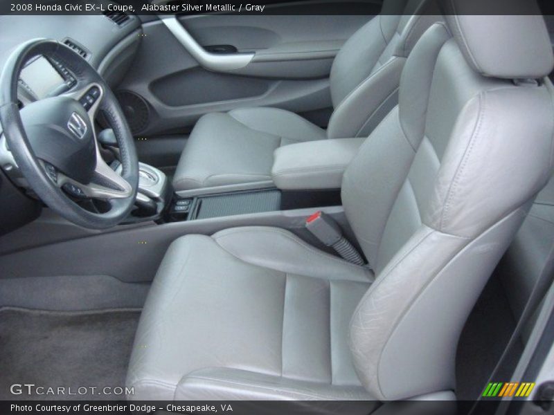 Alabaster Silver Metallic / Gray 2008 Honda Civic EX-L Coupe