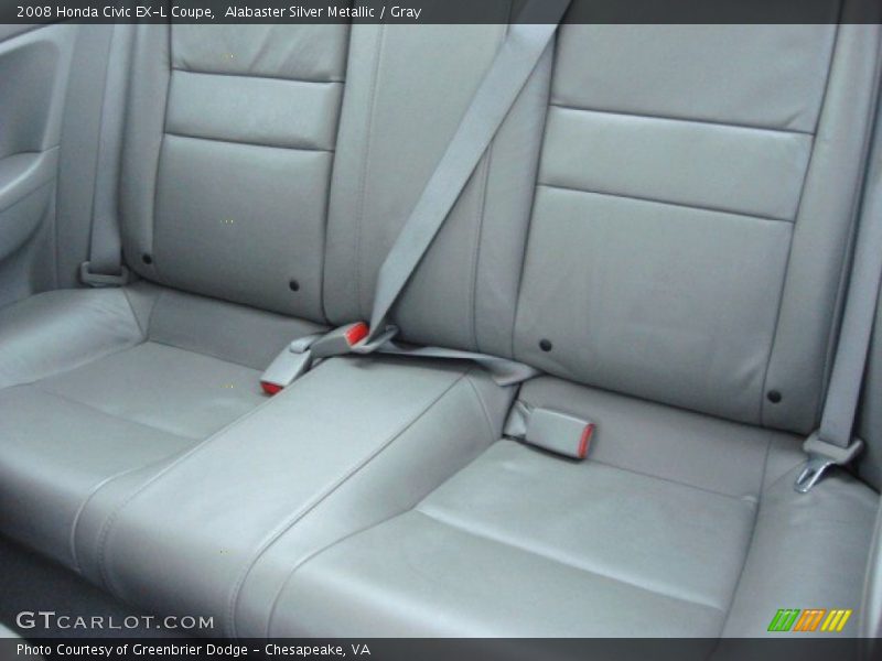 Alabaster Silver Metallic / Gray 2008 Honda Civic EX-L Coupe