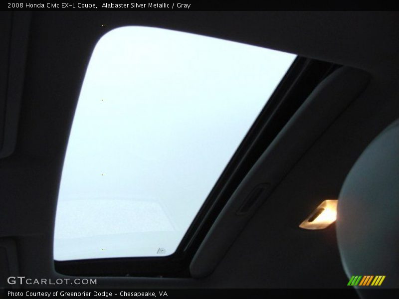 Alabaster Silver Metallic / Gray 2008 Honda Civic EX-L Coupe