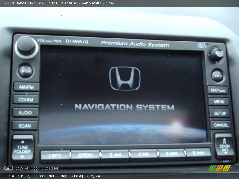 Alabaster Silver Metallic / Gray 2008 Honda Civic EX-L Coupe