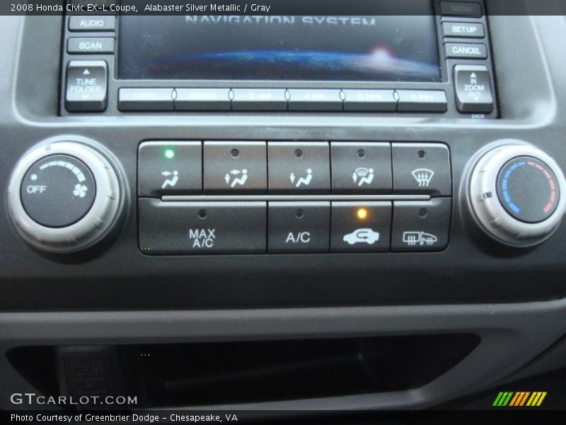 Alabaster Silver Metallic / Gray 2008 Honda Civic EX-L Coupe