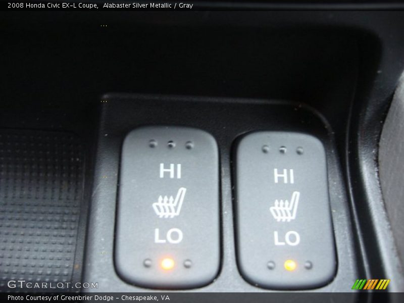 Alabaster Silver Metallic / Gray 2008 Honda Civic EX-L Coupe