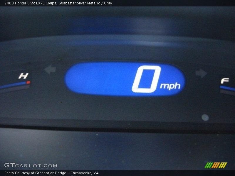 Alabaster Silver Metallic / Gray 2008 Honda Civic EX-L Coupe