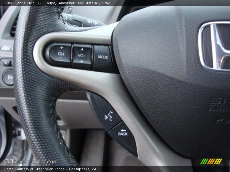 Alabaster Silver Metallic / Gray 2008 Honda Civic EX-L Coupe