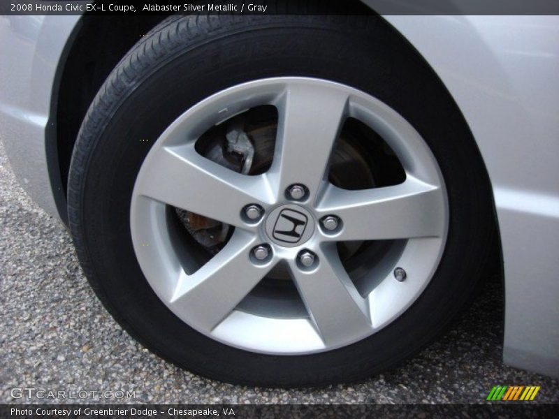Alabaster Silver Metallic / Gray 2008 Honda Civic EX-L Coupe