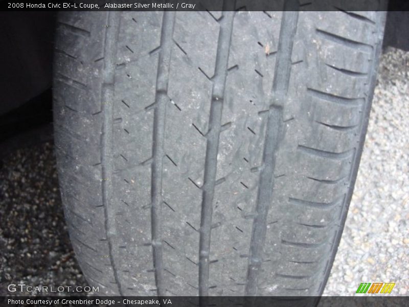 Alabaster Silver Metallic / Gray 2008 Honda Civic EX-L Coupe