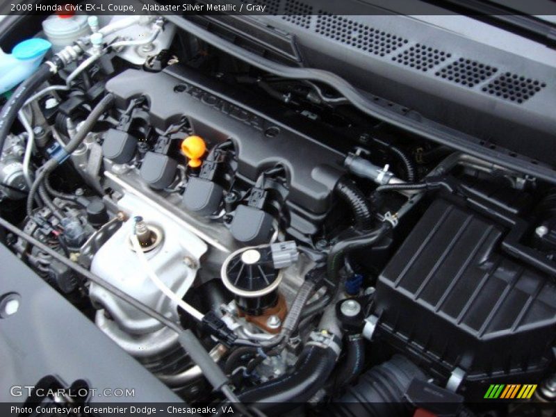 Alabaster Silver Metallic / Gray 2008 Honda Civic EX-L Coupe