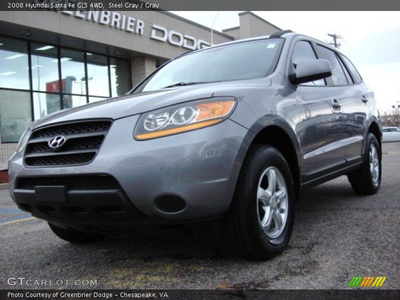 Steel Gray / Gray 2008 Hyundai Santa Fe GLS 4WD