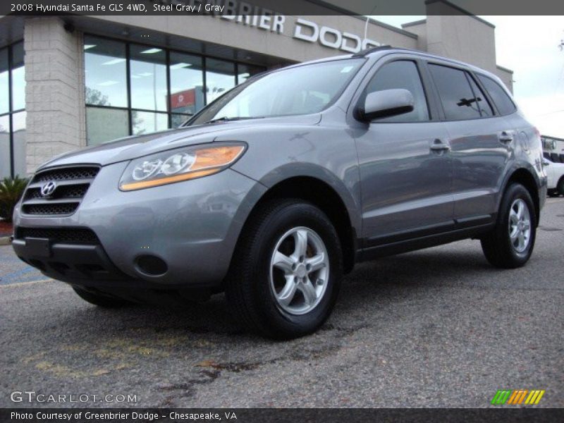 Steel Gray / Gray 2008 Hyundai Santa Fe GLS 4WD