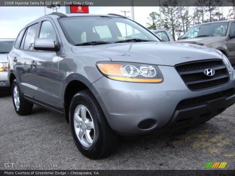 Steel Gray / Gray 2008 Hyundai Santa Fe GLS 4WD