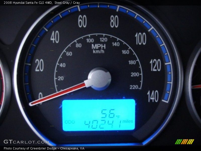 Steel Gray / Gray 2008 Hyundai Santa Fe GLS 4WD