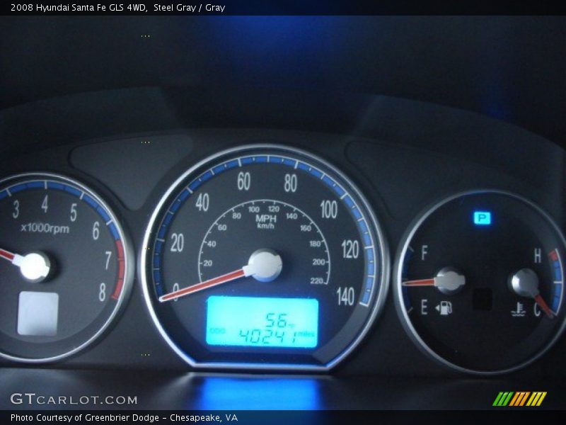 Steel Gray / Gray 2008 Hyundai Santa Fe GLS 4WD