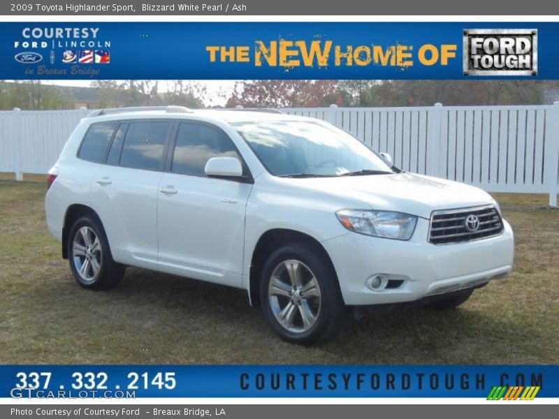 Blizzard White Pearl / Ash 2009 Toyota Highlander Sport