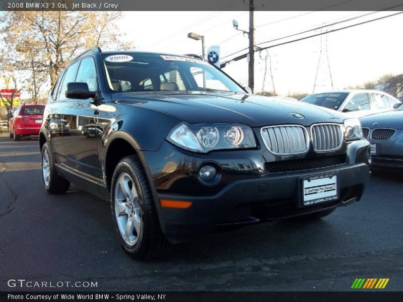 Jet Black / Grey 2008 BMW X3 3.0si
