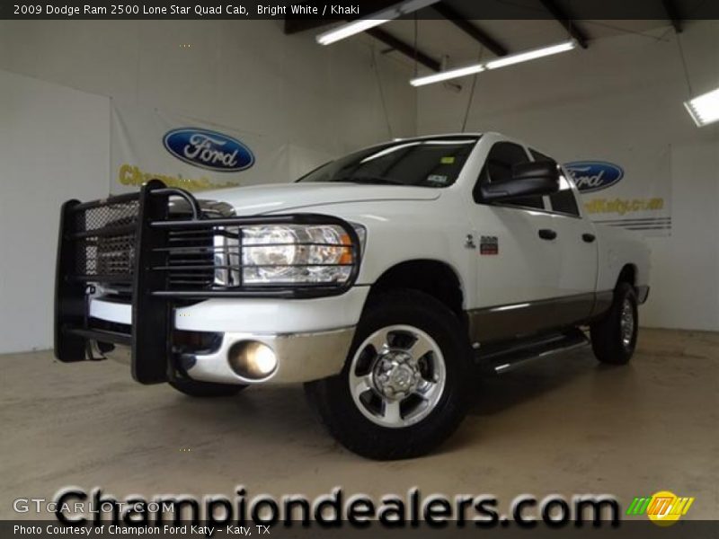 Bright White / Khaki 2009 Dodge Ram 2500 Lone Star Quad Cab