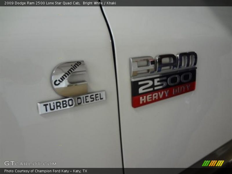Bright White / Khaki 2009 Dodge Ram 2500 Lone Star Quad Cab