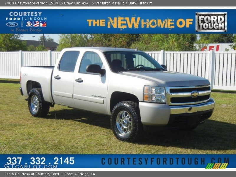 Silver Birch Metallic / Dark Titanium 2008 Chevrolet Silverado 1500 LS Crew Cab 4x4