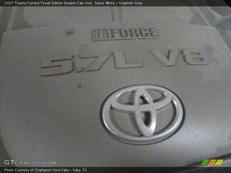 Super White / Graphite Gray 2007 Toyota Tundra Texas Edition Double Cab 4x4