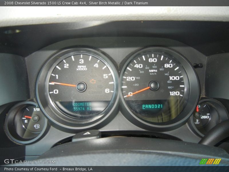 Silver Birch Metallic / Dark Titanium 2008 Chevrolet Silverado 1500 LS Crew Cab 4x4