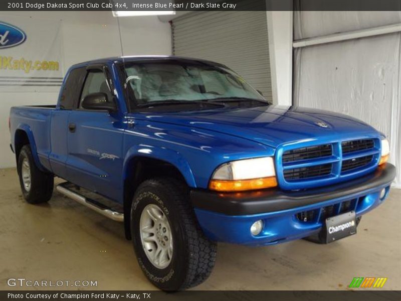 Intense Blue Pearl / Dark Slate Gray 2001 Dodge Dakota Sport Club Cab 4x4