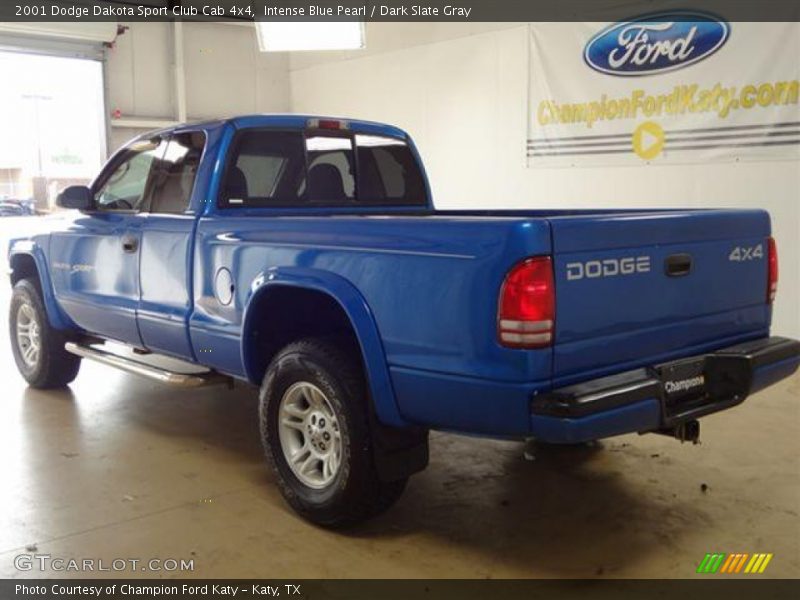 Intense Blue Pearl / Dark Slate Gray 2001 Dodge Dakota Sport Club Cab 4x4