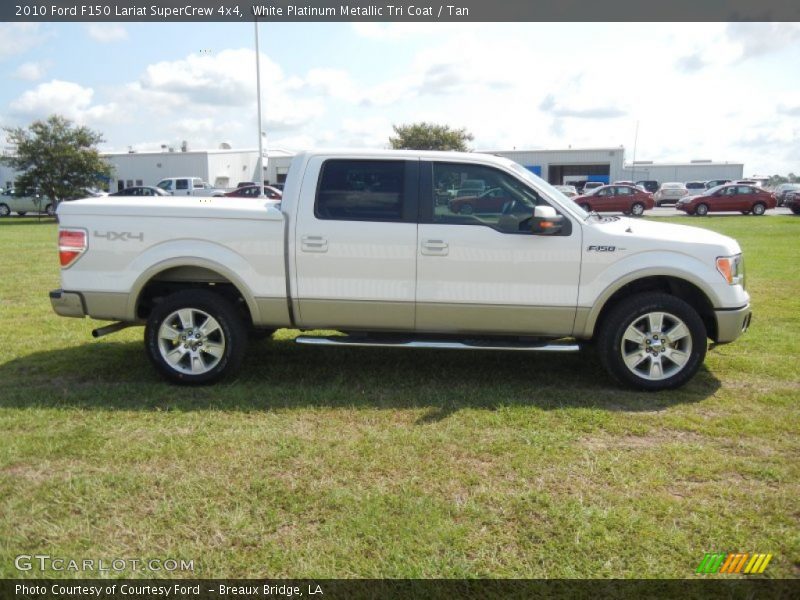 White Platinum Metallic Tri Coat / Tan 2010 Ford F150 Lariat SuperCrew 4x4