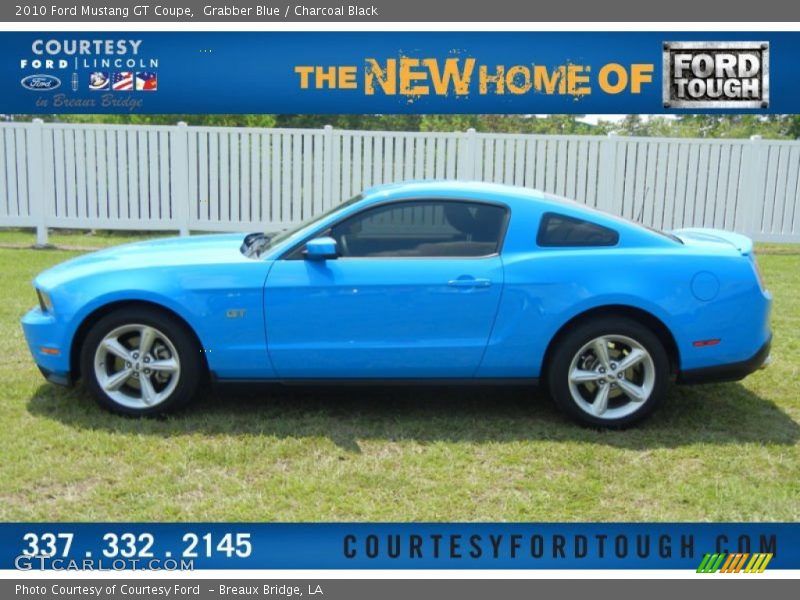Grabber Blue / Charcoal Black 2010 Ford Mustang GT Coupe