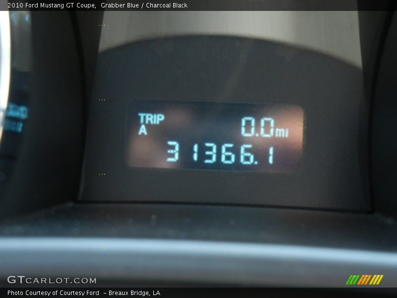 Grabber Blue / Charcoal Black 2010 Ford Mustang GT Coupe