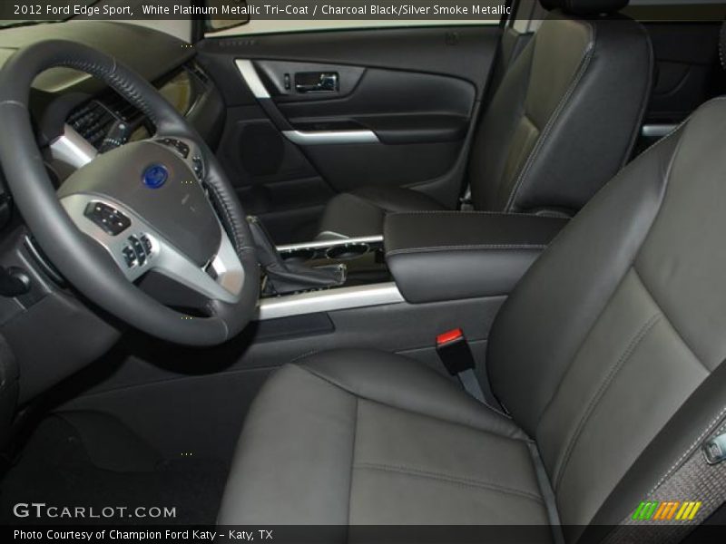 White Platinum Metallic Tri-Coat / Charcoal Black/Silver Smoke Metallic 2012 Ford Edge Sport