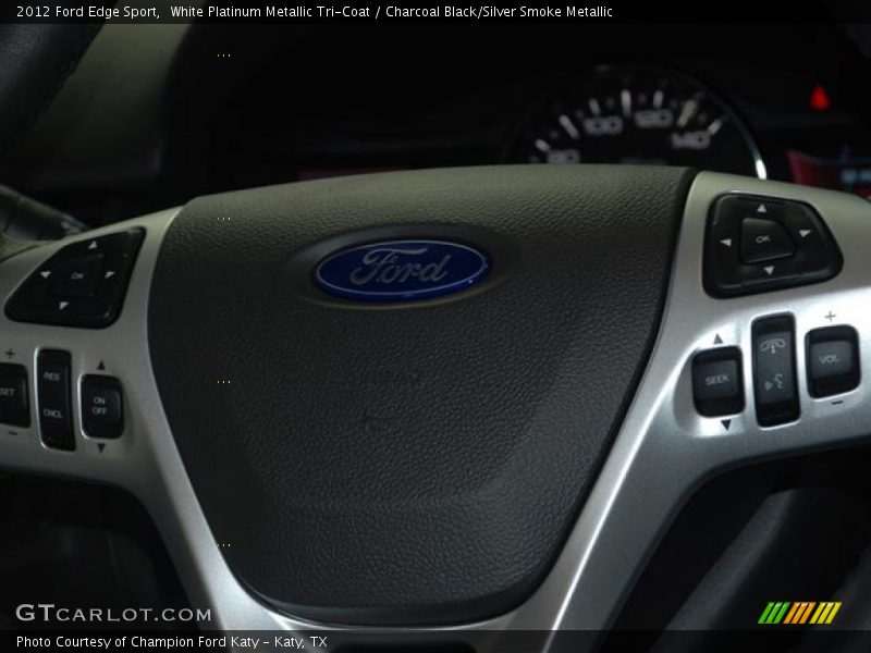 White Platinum Metallic Tri-Coat / Charcoal Black/Silver Smoke Metallic 2012 Ford Edge Sport