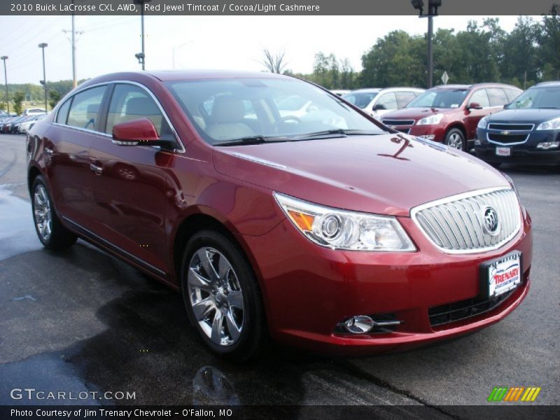 Red Jewel Tintcoat / Cocoa/Light Cashmere 2010 Buick LaCrosse CXL AWD