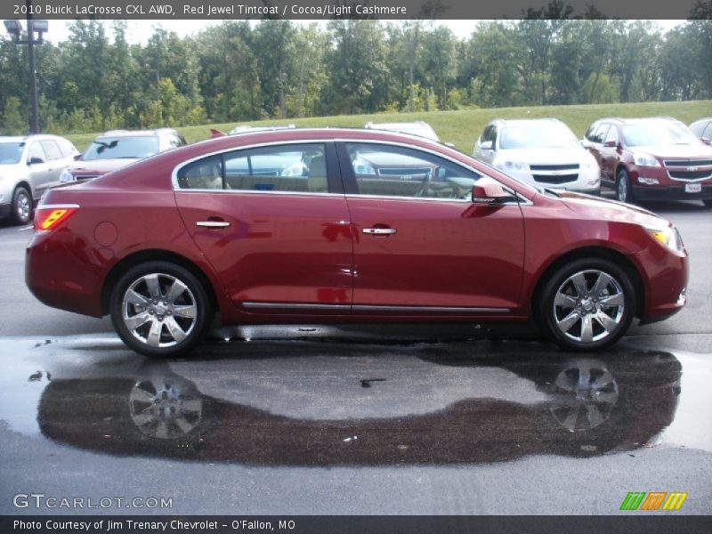 Red Jewel Tintcoat / Cocoa/Light Cashmere 2010 Buick LaCrosse CXL AWD