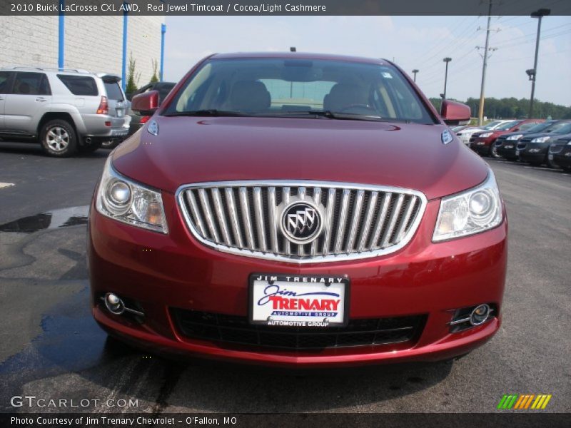 Red Jewel Tintcoat / Cocoa/Light Cashmere 2010 Buick LaCrosse CXL AWD