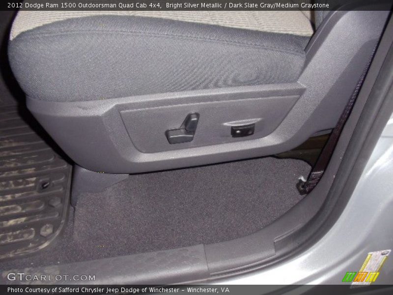 Bright Silver Metallic / Dark Slate Gray/Medium Graystone 2012 Dodge Ram 1500 Outdoorsman Quad Cab 4x4